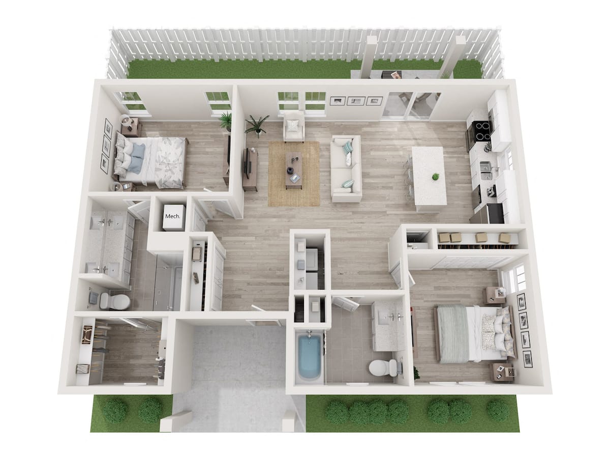 Floorplan diagram for The Haven, showing 2 bedroom
