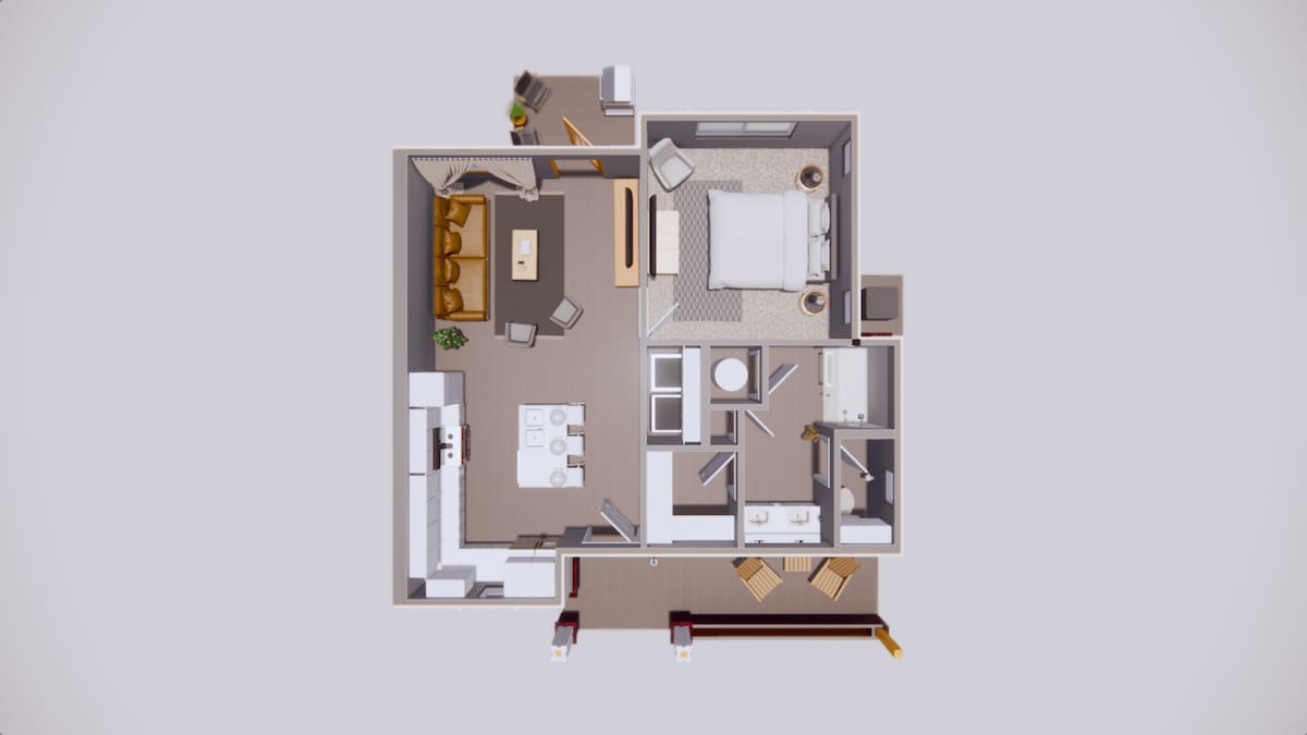 Floorplan diagram for 1 Bedroom, showing 1 bedroom