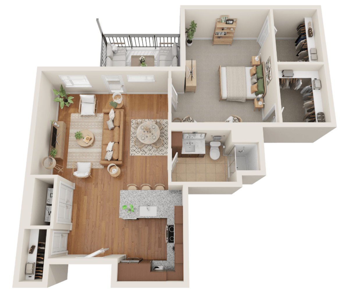 Floorplan diagram for A2, showing 1 bedroom