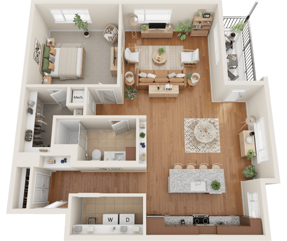 Floorplan diagram for A2a, showing 1 bedroom