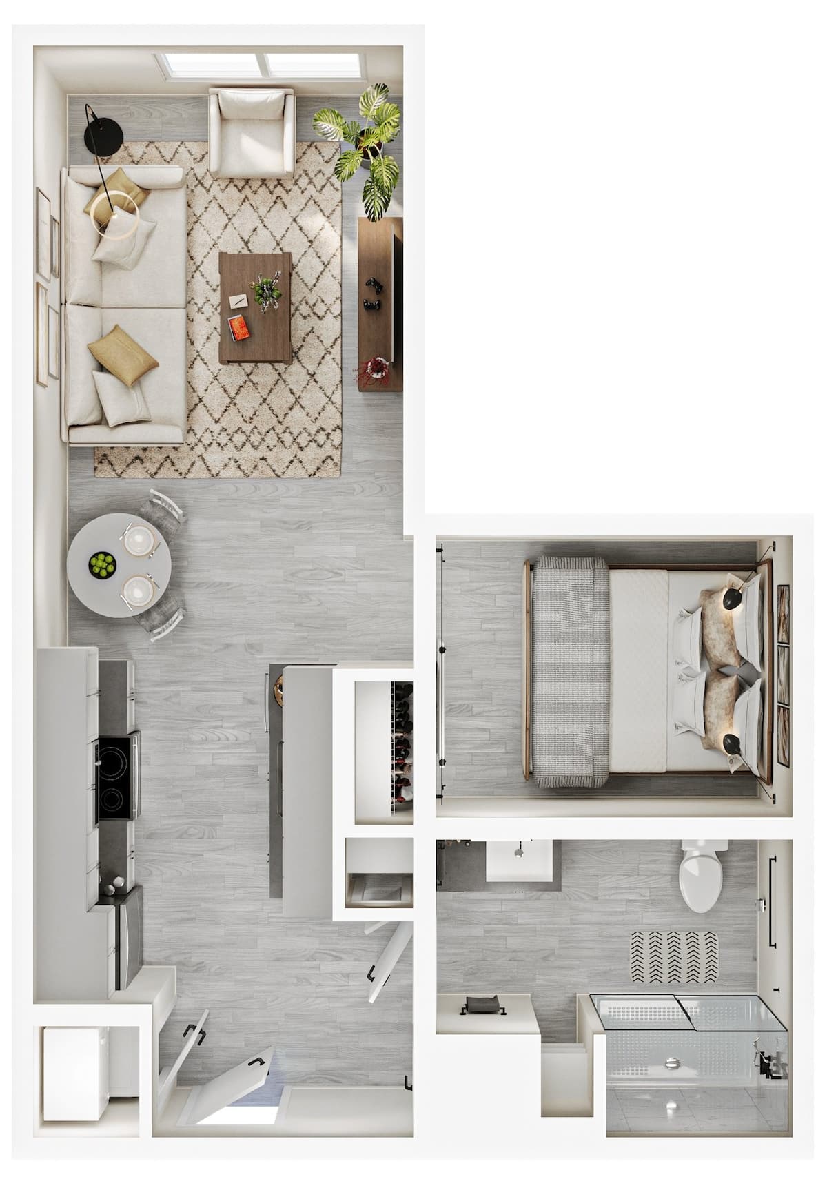 Floorplan diagram for 1C, showing Studio