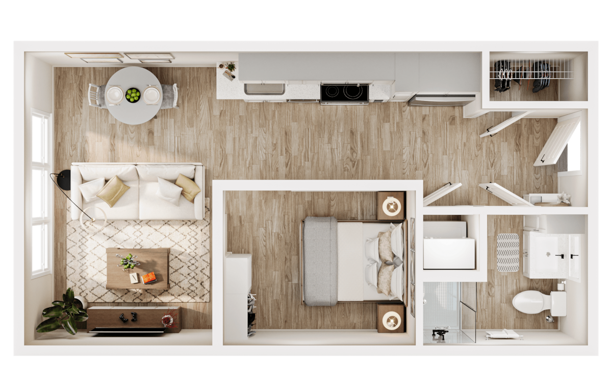 Floorplan diagram for S1, showing Studio
