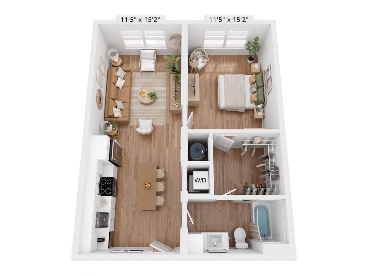 Floorplan diagram for A2, showing 1 bedroom