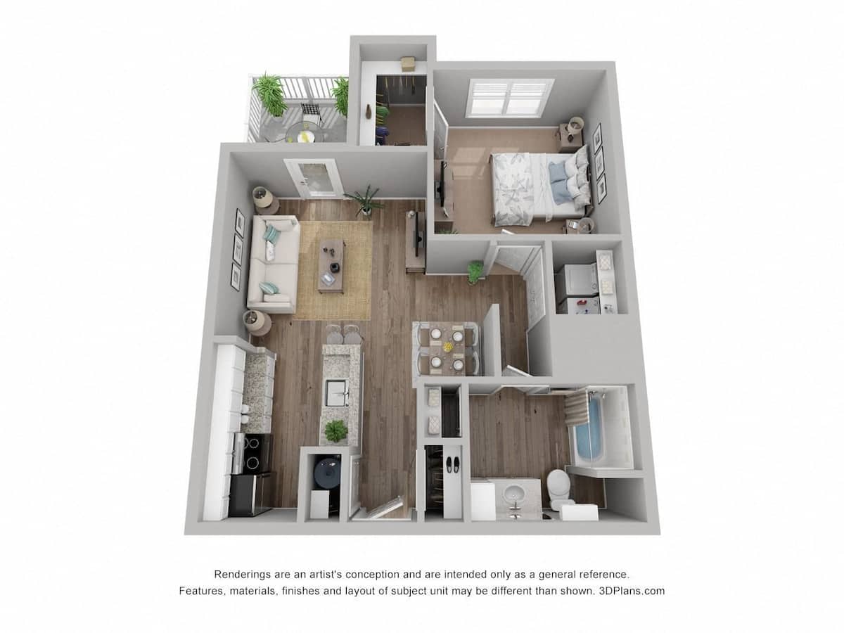 Floorplan diagram for A1, showing 1 bedroom