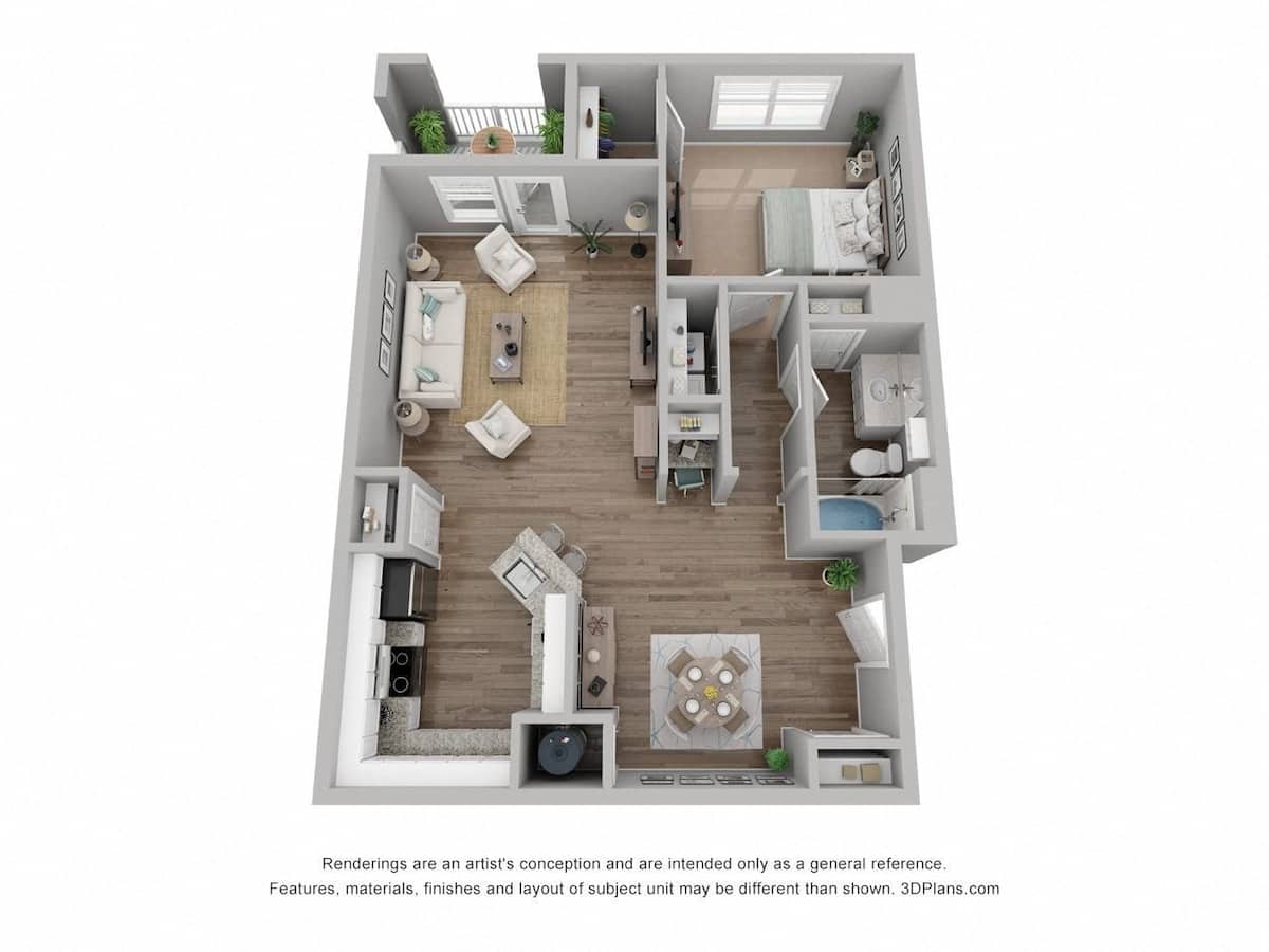 Floorplan diagram for A2, showing 1 bedroom