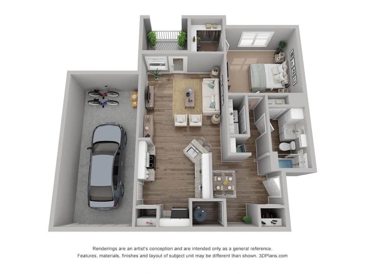 Floorplan diagram for A3, showing 1 bedroom
