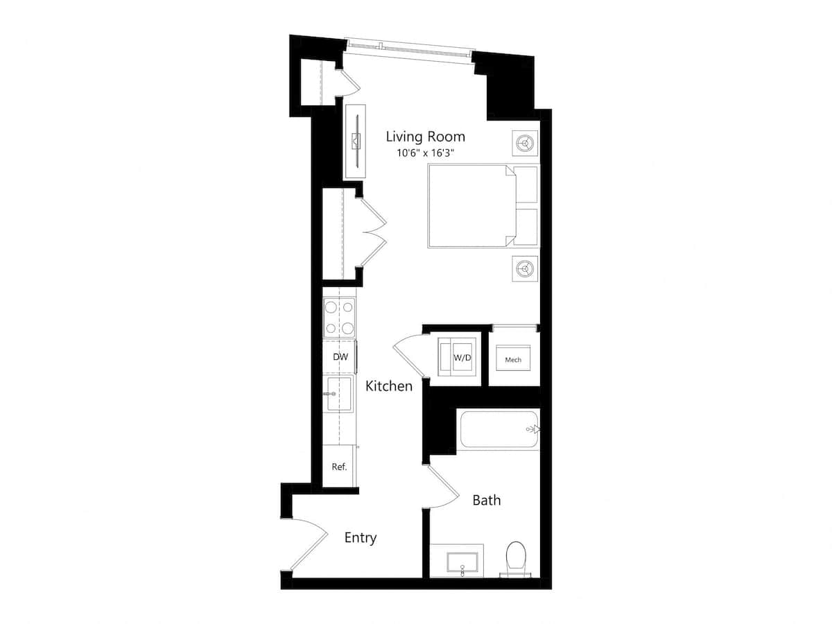 Floorplan diagram for Studio C , showing Studio
