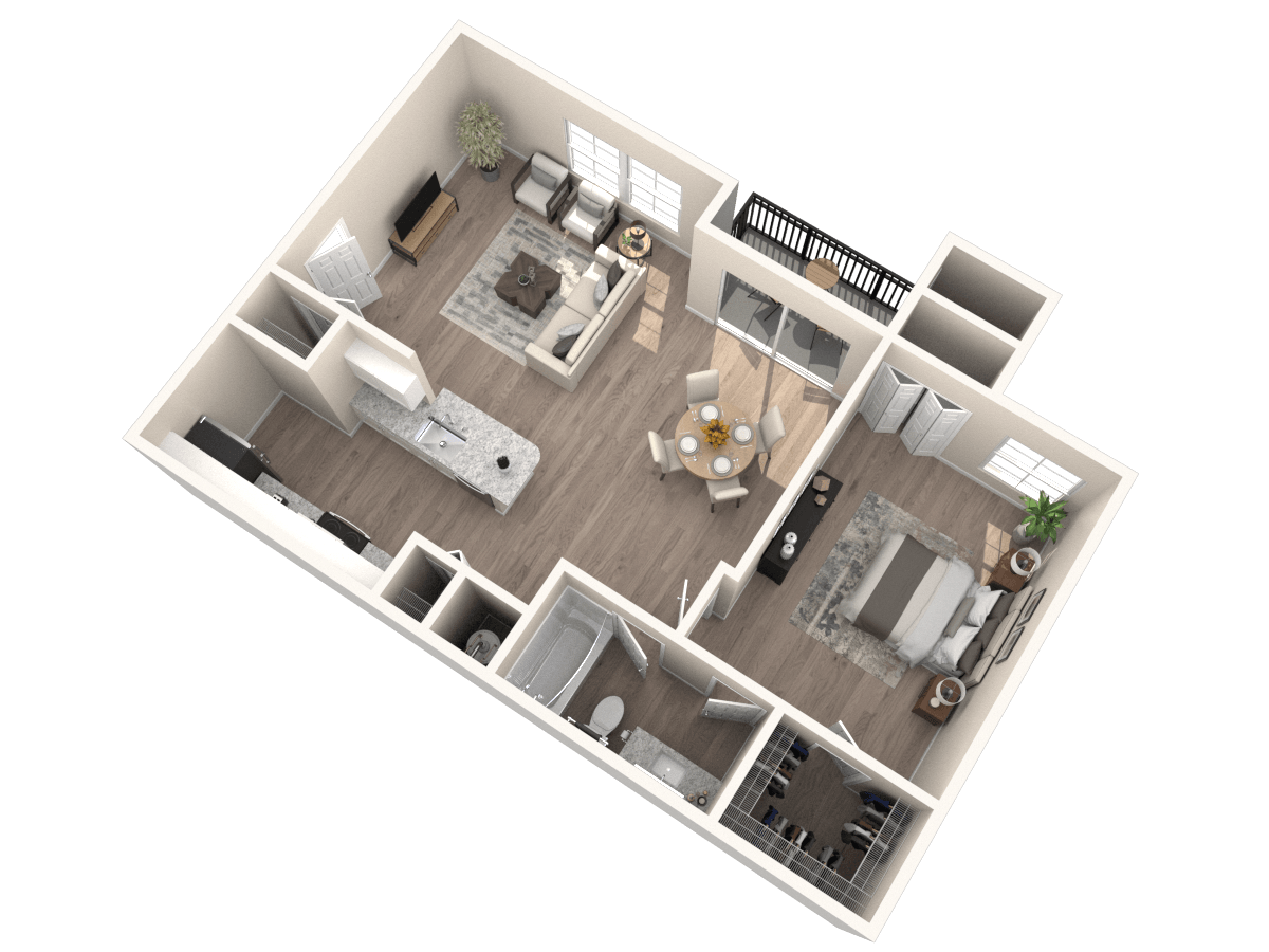 Floorplan diagram for A1, showing 1 bedroom