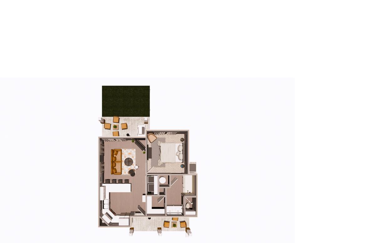 Floorplan diagram for 1 Bedroom, showing 1 bedroom