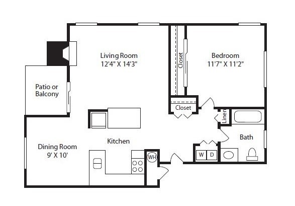 Floorplan diagram for A1 , showing 1 bedroom