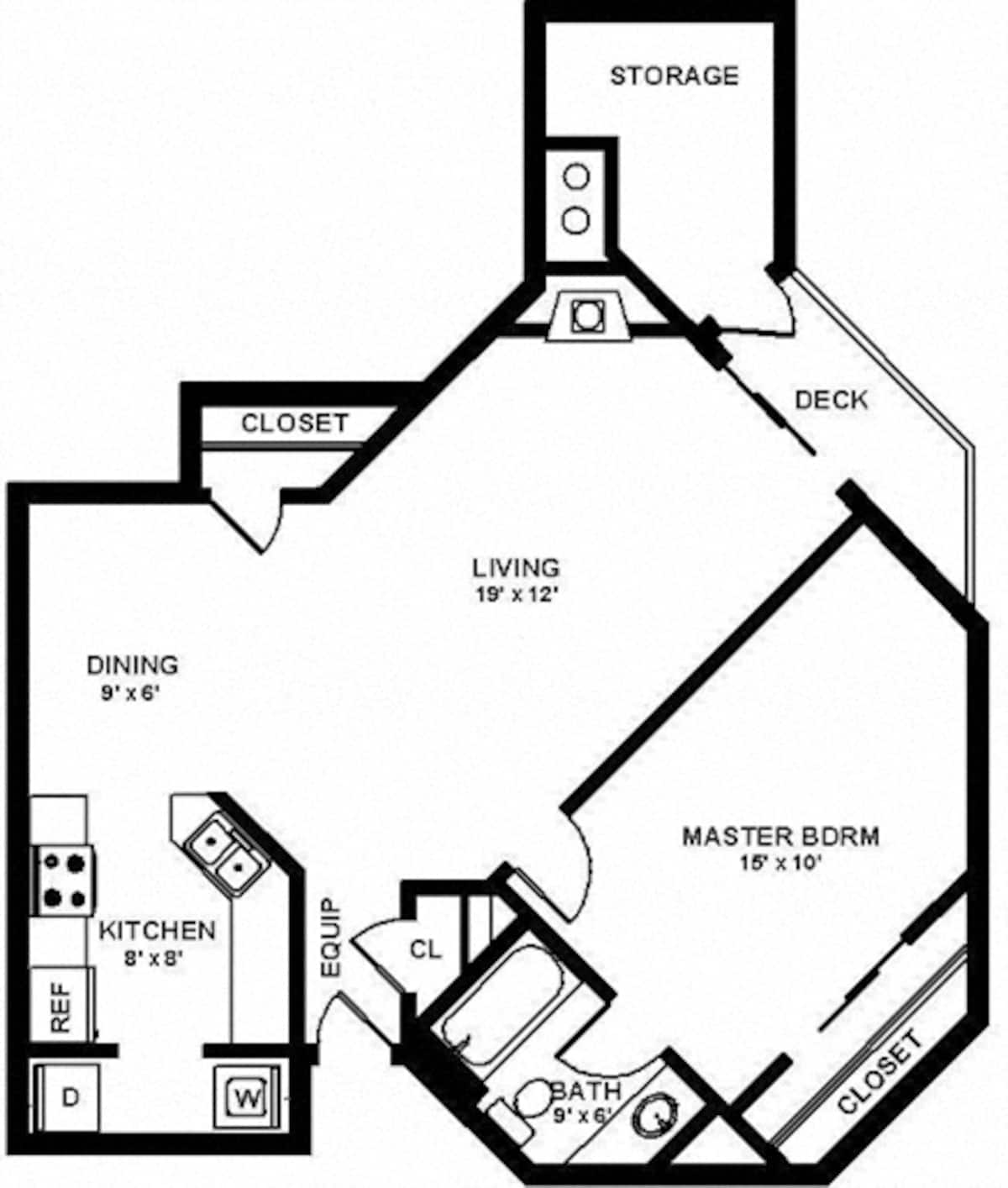 Floorplan diagram for Palouse, showing 1 bedroom