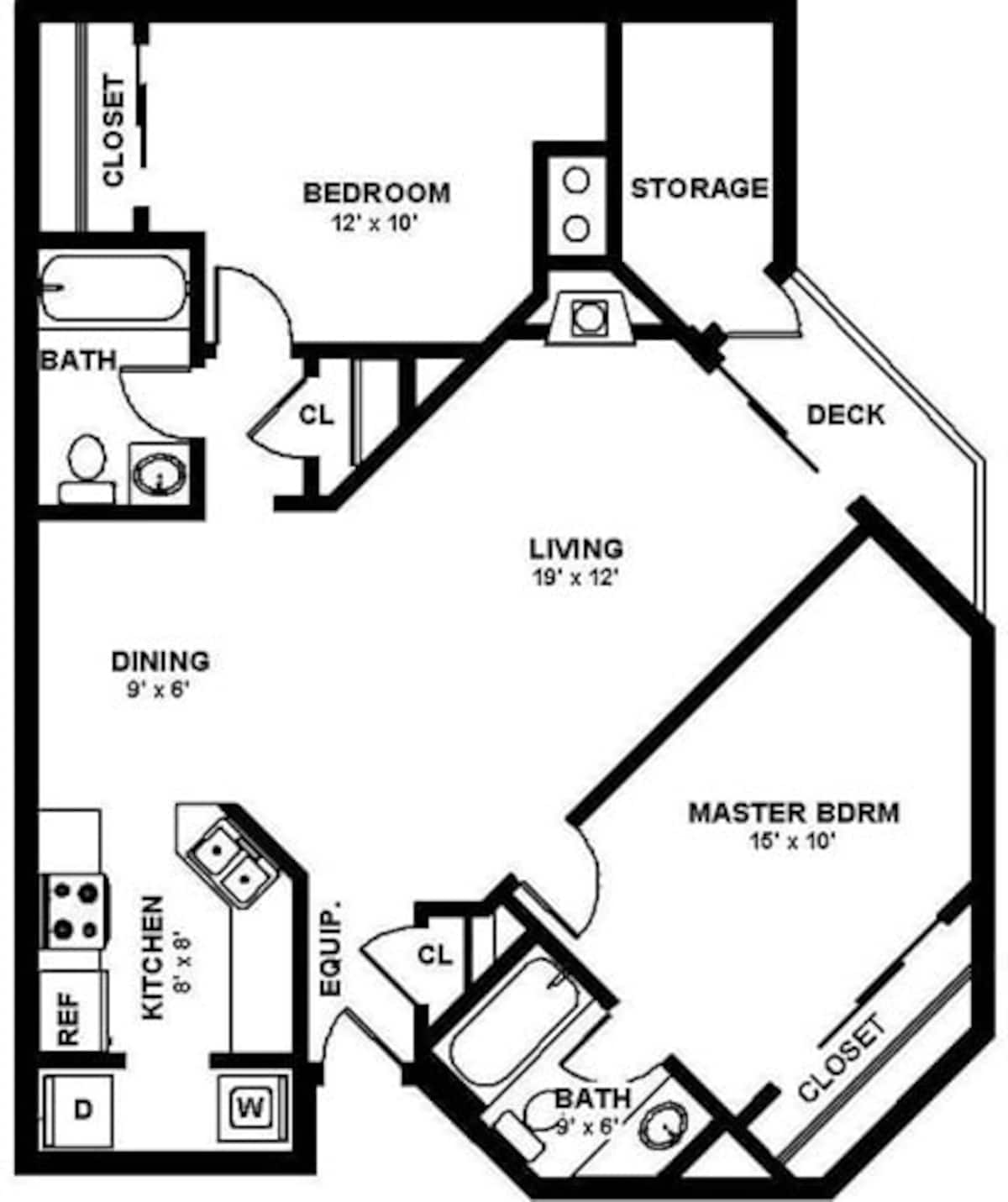 Floorplan diagram for Wallace, showing 2 bedroom