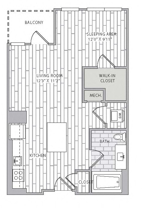 Floorplan diagram for S1, showing Studio