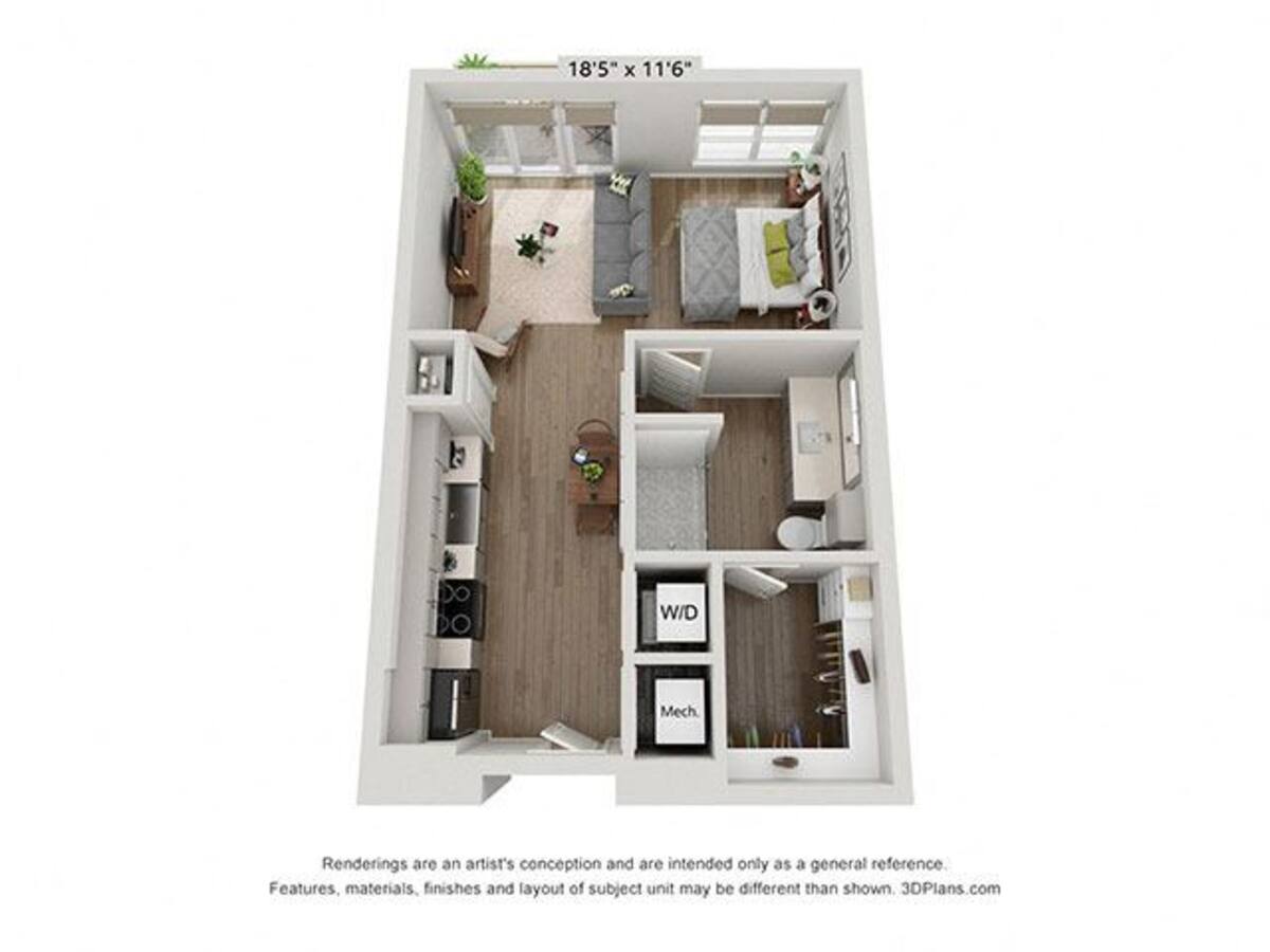 Floorplan diagram for S1.3, showing Studio