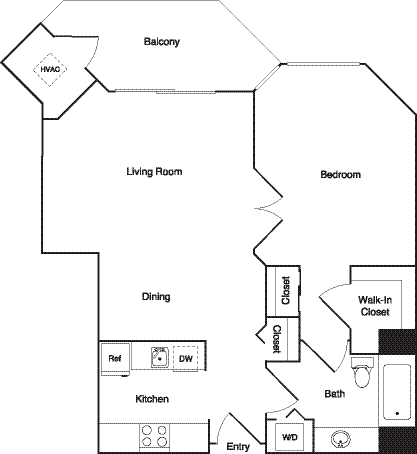 Floorplan diagram for Birch Renovated, showing 1 bedroom