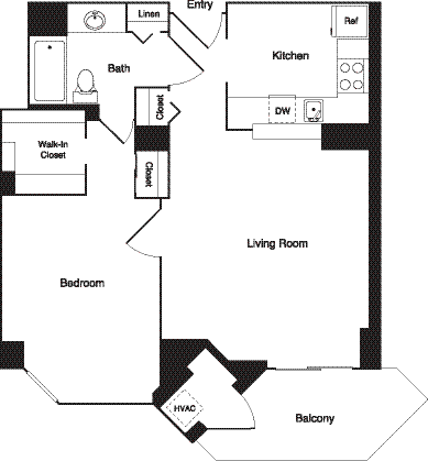 Floorplan diagram for Palm Renovated, showing 1 slaapkamer
