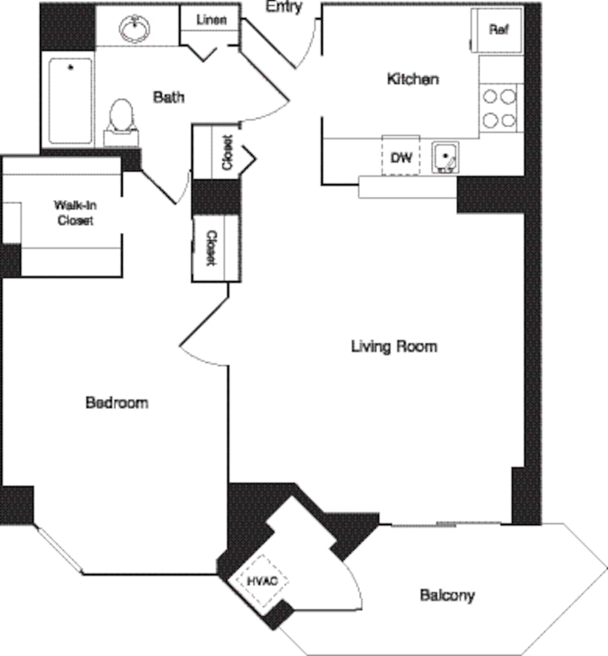 Floorplan diagram for Palm Renovated, showing 1 bedroom