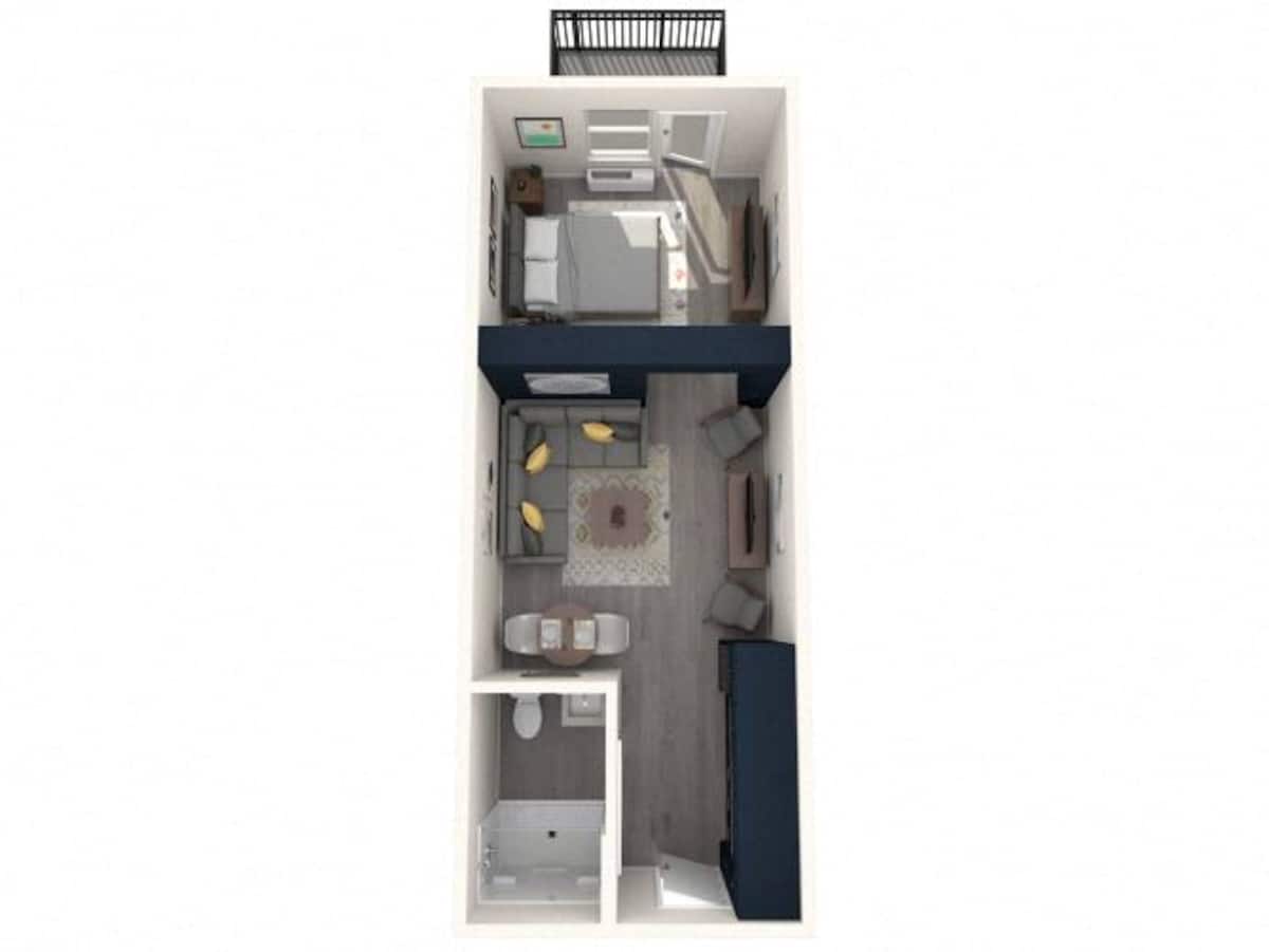 Floorplan diagram for 1 Bedroom, showing 1 bedroom