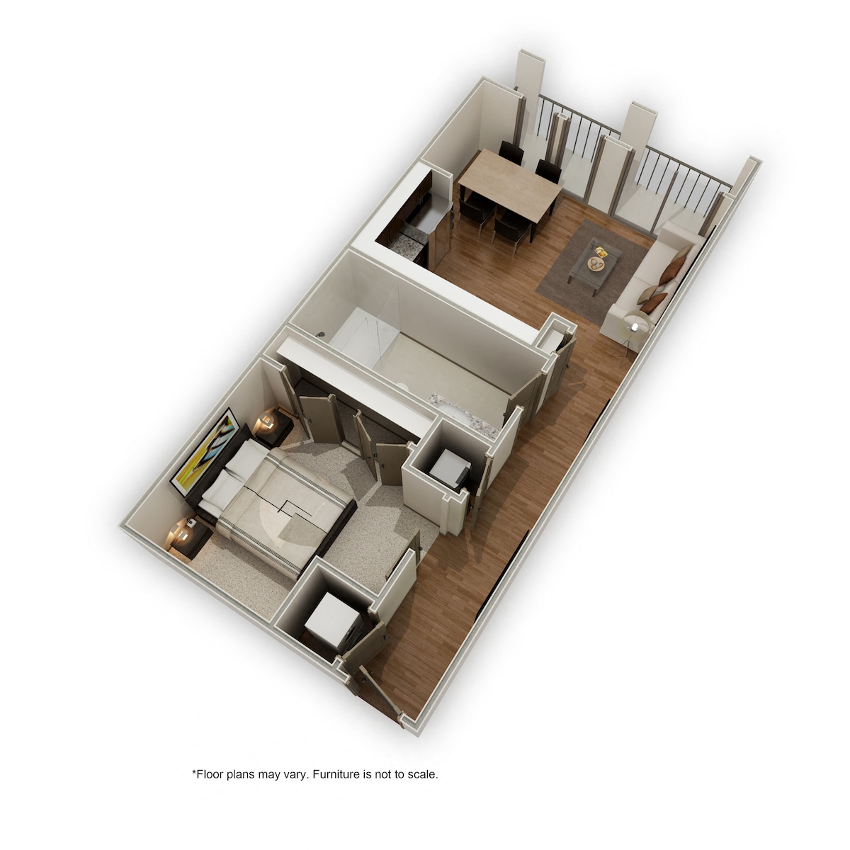 Floorplan diagram for E1, showing Studio