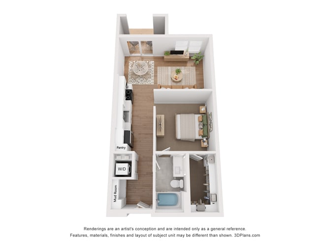 Floorplan diagram for Indigo, showing Studio
