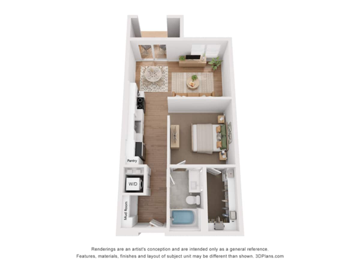 Floorplan diagram for Indigo, showing Studio