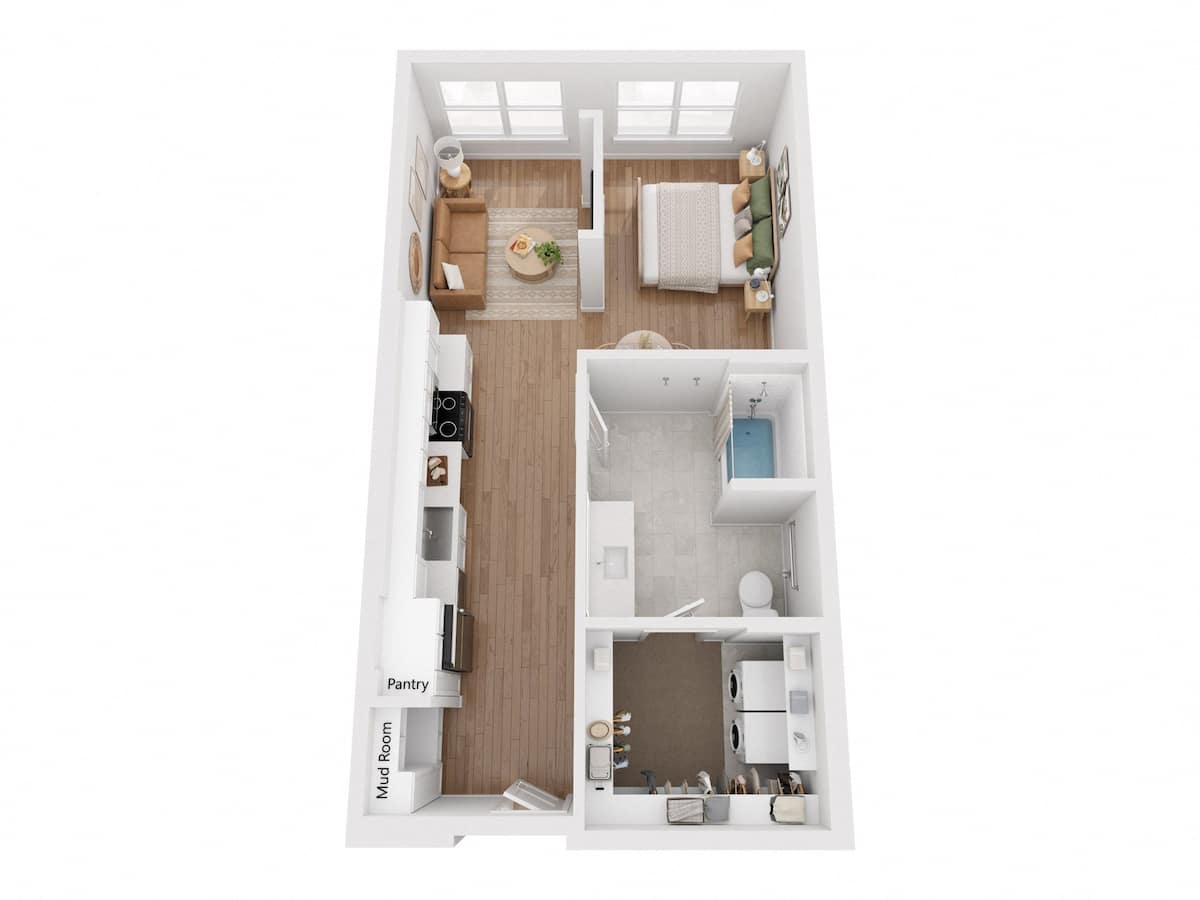 Floorplan diagram for Meadow, showing Studio