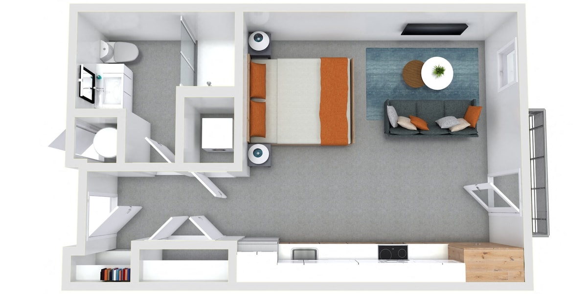 Floorplan diagram for S1.1, showing Studio