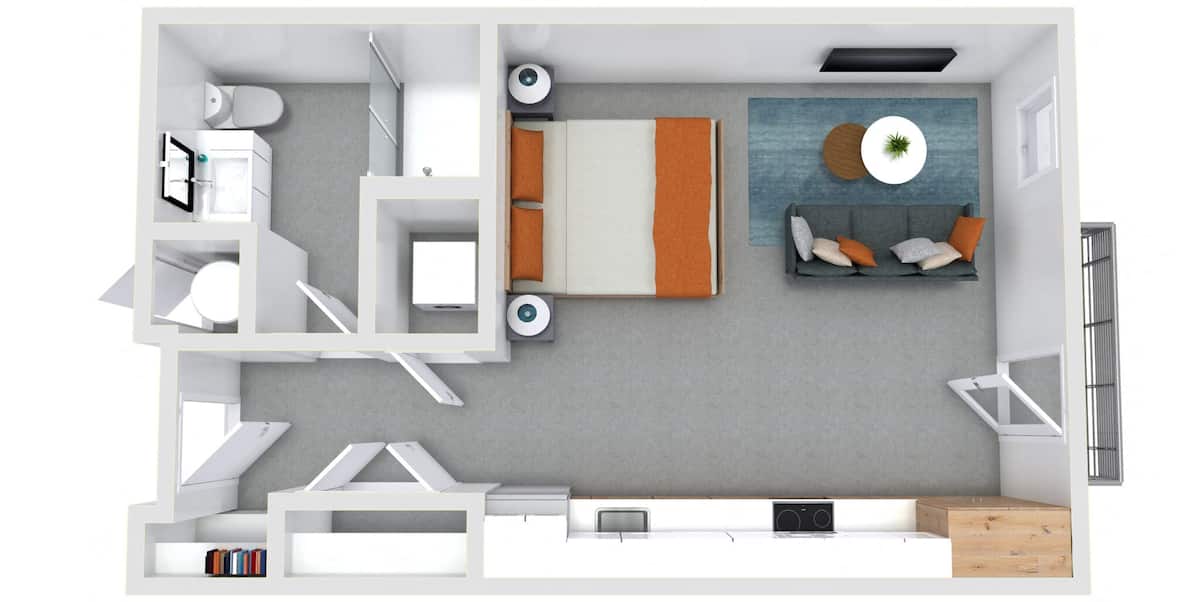 Floorplan diagram for S1.1, showing Studio