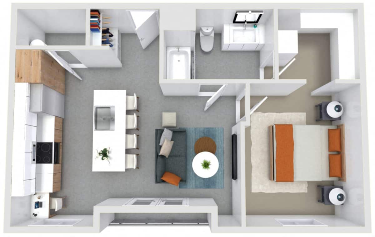 Floorplan diagram for A1, showing 1 bedroom