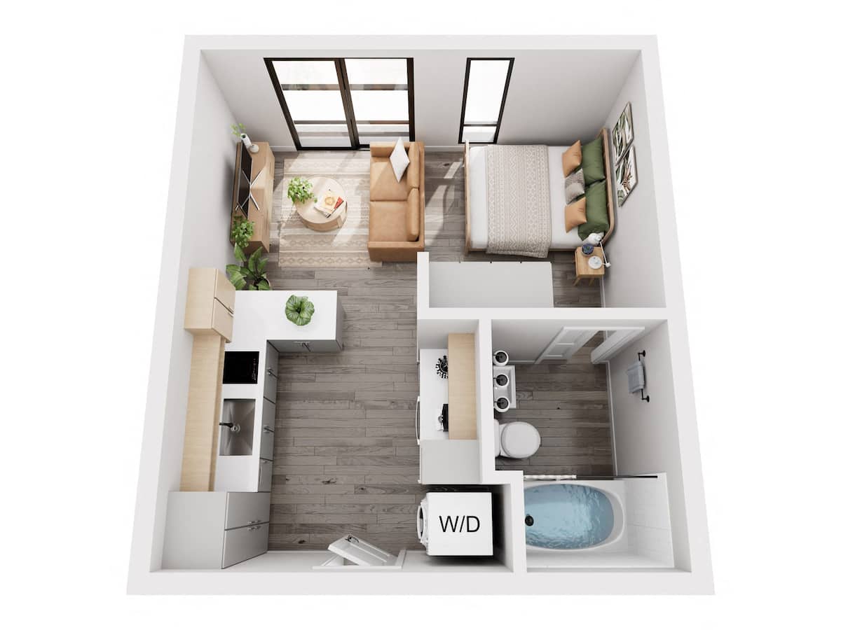 Floorplan diagram for M1, showing Studio