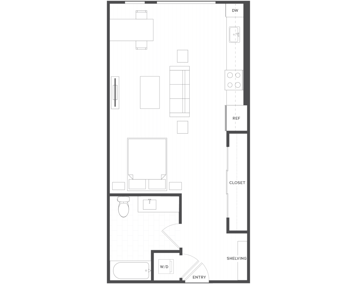 Floorplan diagram for S2.1C, showing Studio