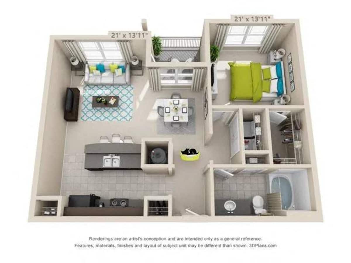 Floorplan diagram for A2, showing 1 bedroom