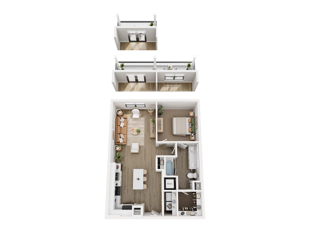 Floorplan diagram for Sage Affordable 60, showing 1 υπνοδωμάτιο