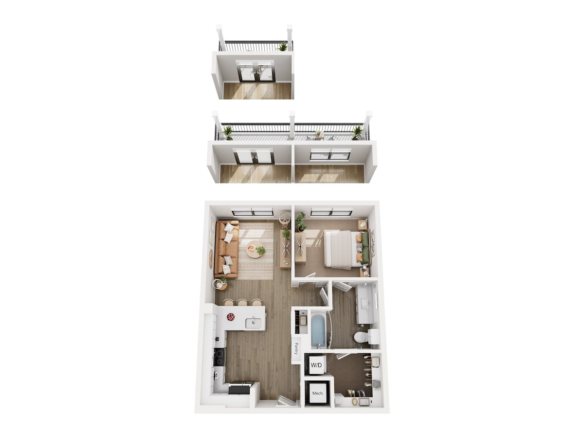 Floorplan diagram for Fern Affordable 80, showing 1 bedroom