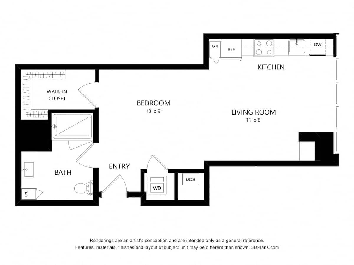 Floorplan diagram for TOWER S4, showing Studio