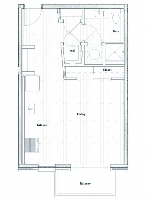 Floorplan diagram for W0B.1, showing Studio