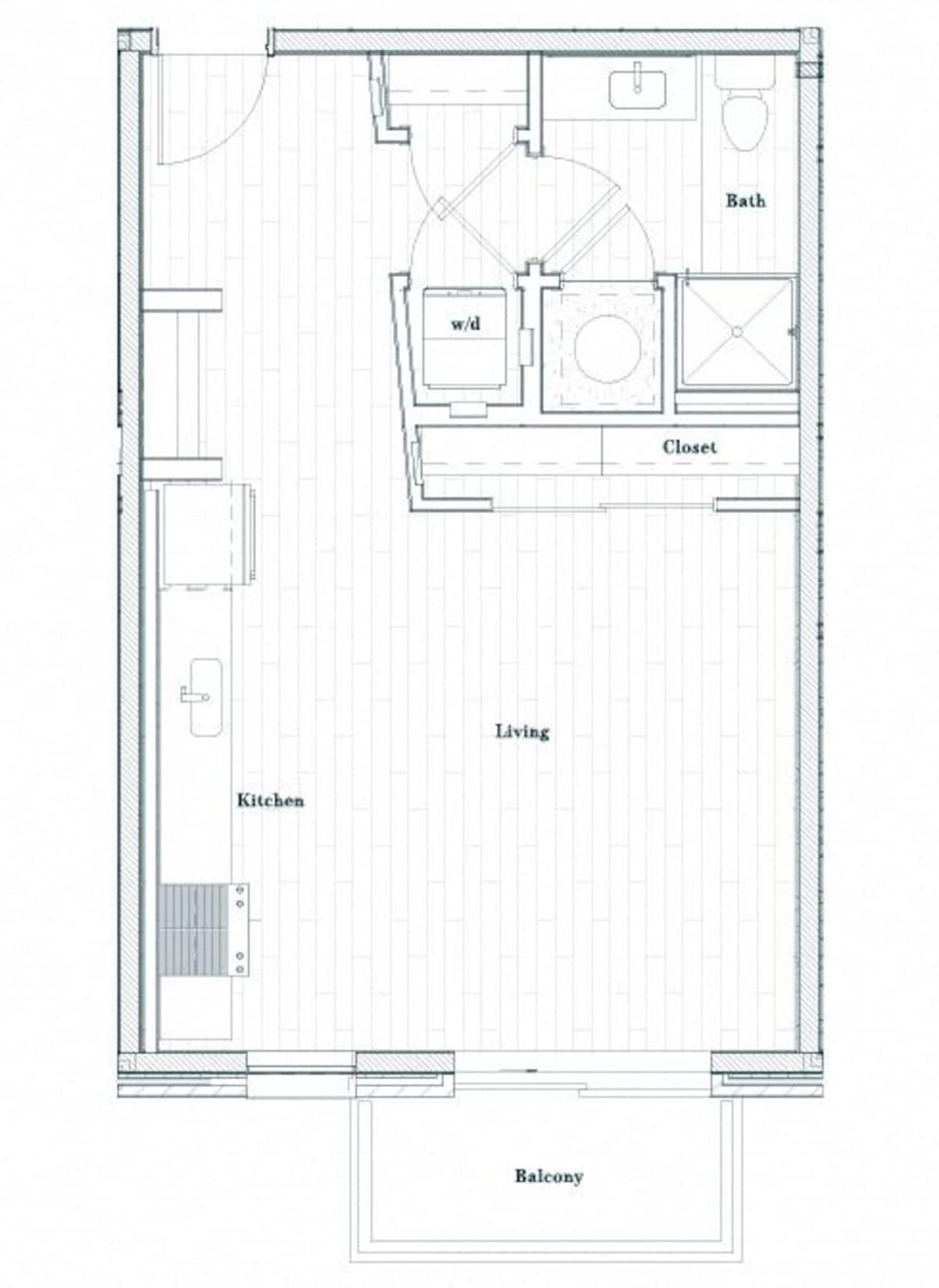 Floorplan diagram for W0B.4, showing Studio