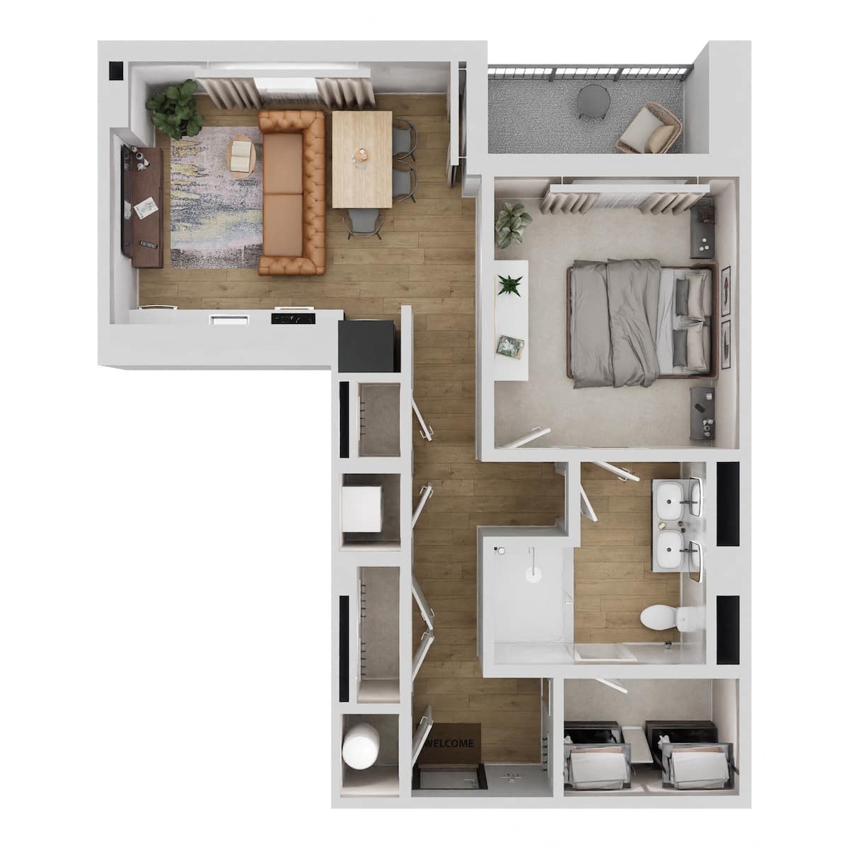 Floorplan diagram for A4, showing 1 bedroom