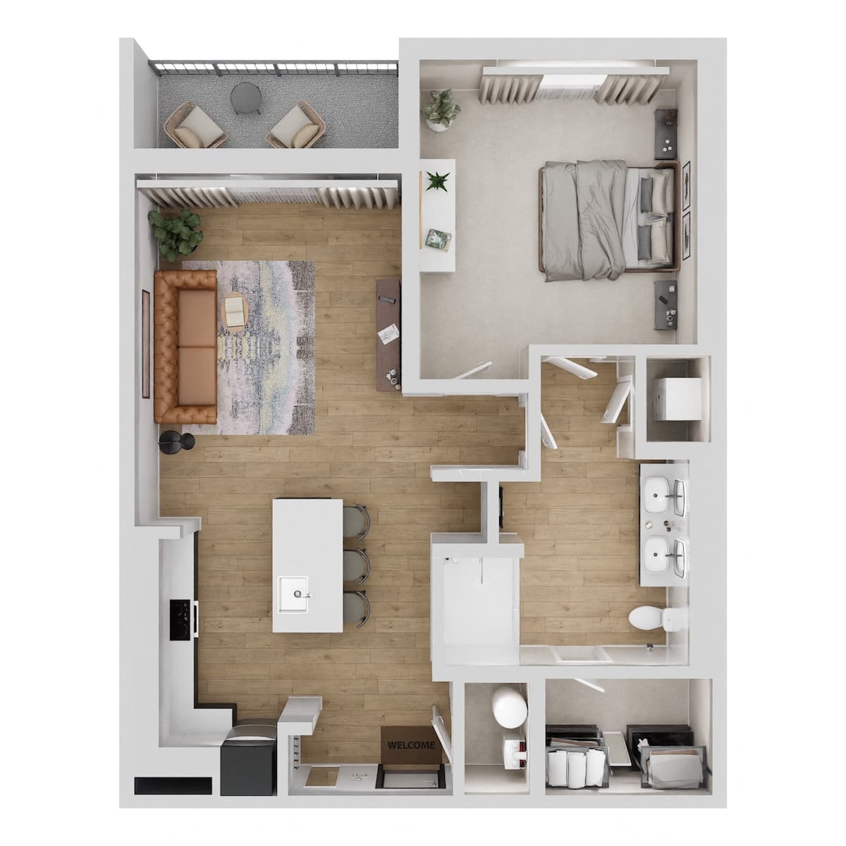 Floorplan diagram for A5, showing 1 bedroom