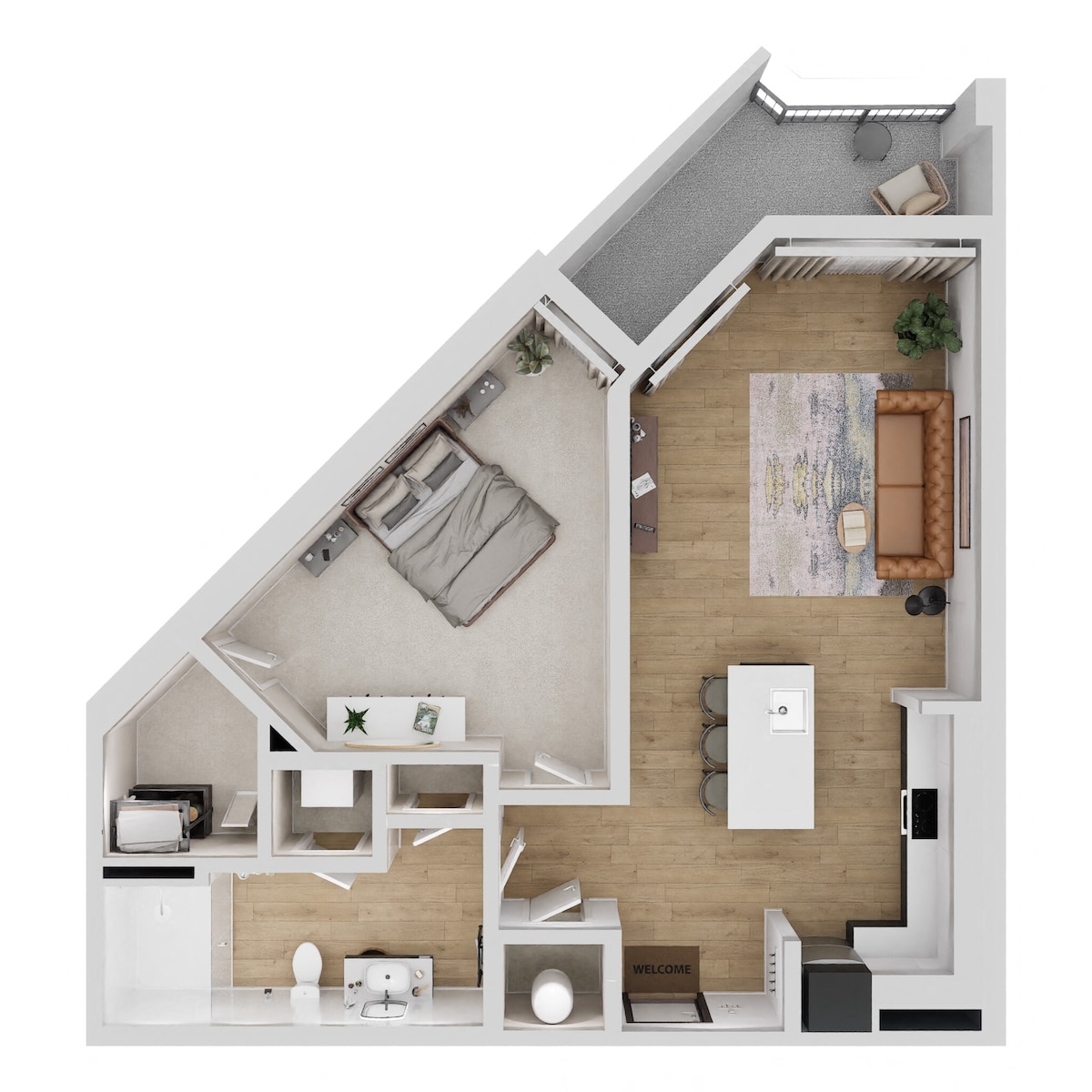 Floorplan diagram for A8, showing 1 bedroom