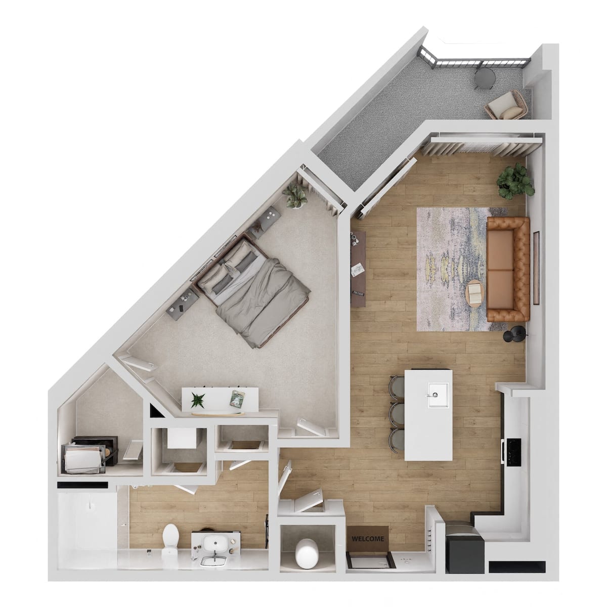 Floorplan diagram for A8, showing 1 bedroom