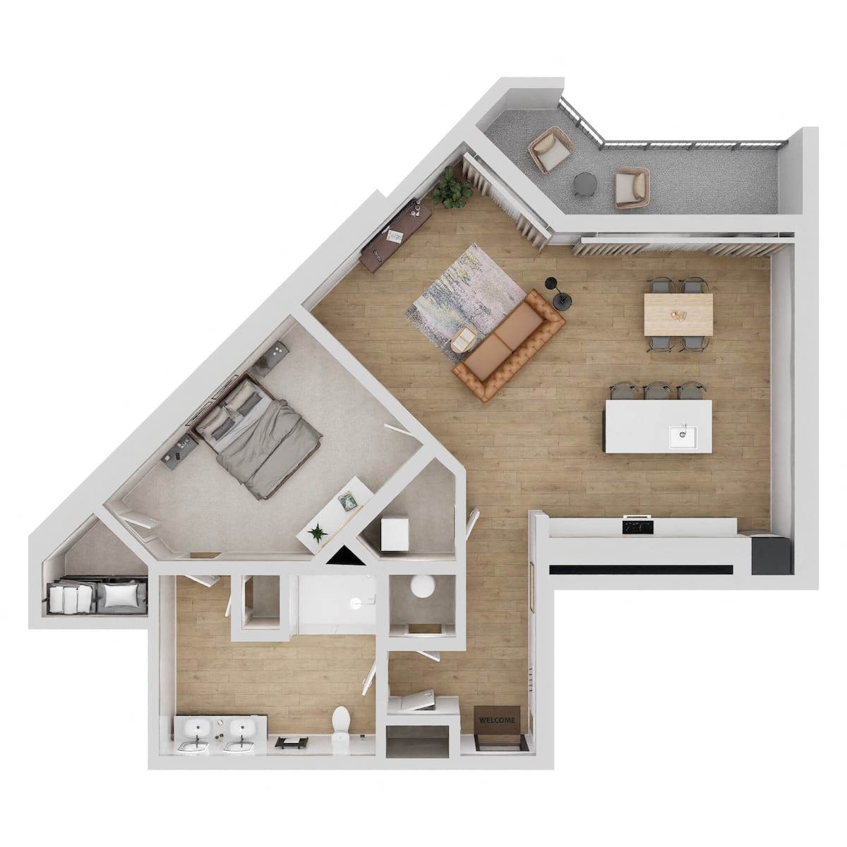 Floorplan diagram for A9, showing 1 bedroom