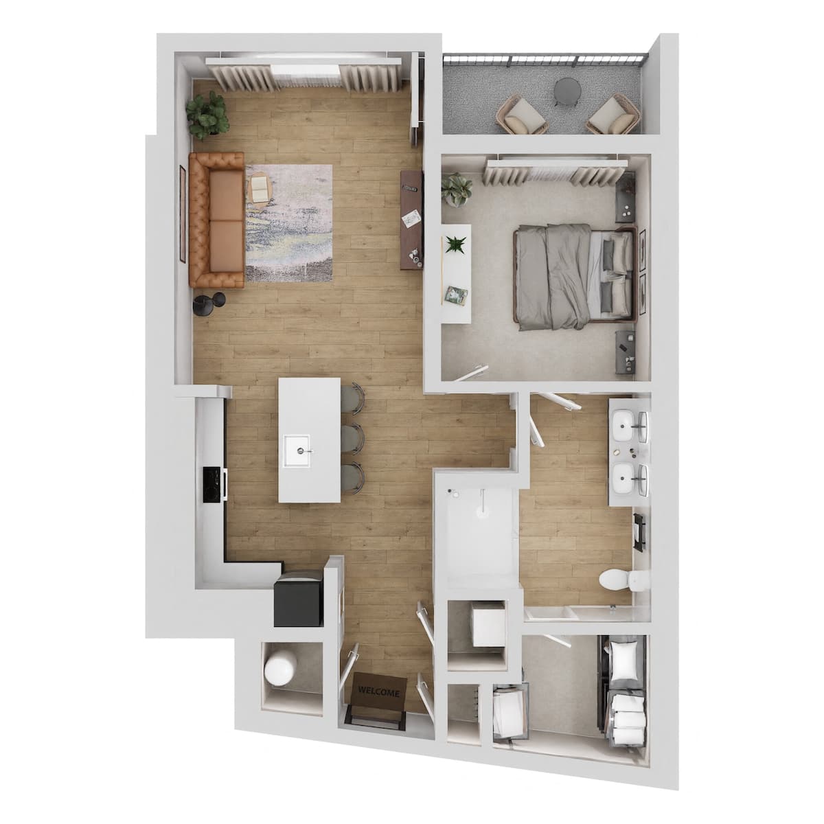 Floorplan diagram for A11, showing 1 bedroom