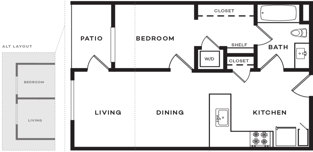 Floorplan diagram for A1.1, showing 1 bedroom