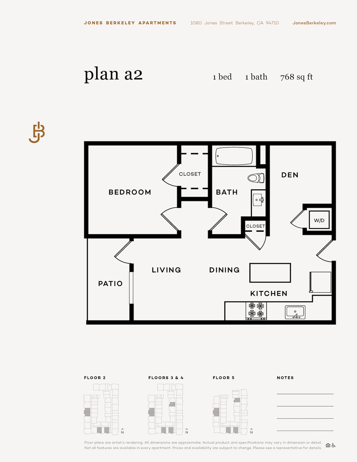 Floorplan diagram for A2, showing 1 bedroom