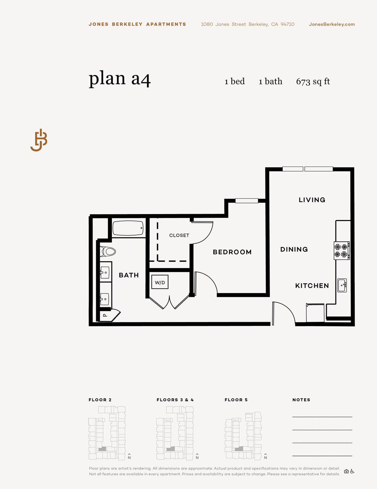 Floorplan diagram for A4, showing 1 bedroom