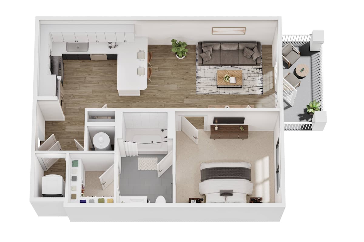 Floorplan diagram for A, showing 1 bedroom