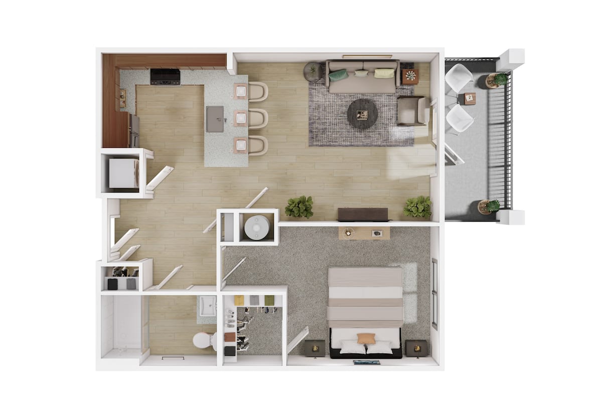 Floorplan diagram for A1, showing 1 bedroom