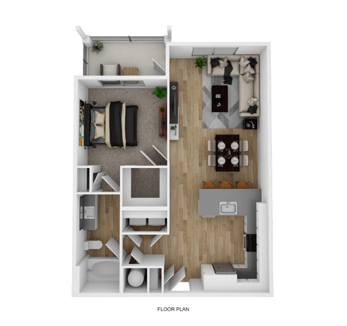 Floorplan diagram for A1, showing 1 bedroom