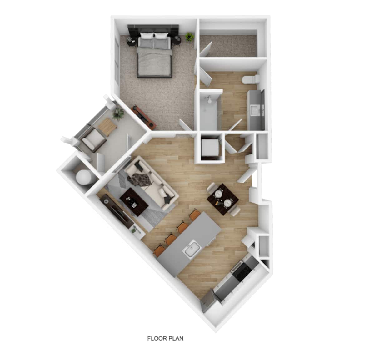 Floorplan diagram for A2, showing 1 bedroom